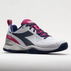 Diadora Blushield Torneo 2 Clay Women's White/Blueprint/Pink Yarrow -Hoka || On Running || BROOKS Shop 117022 5